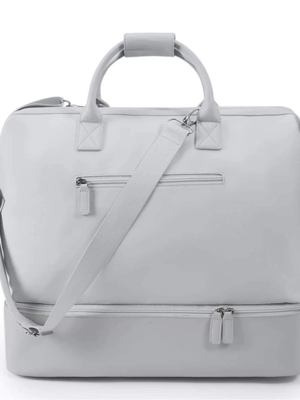 New Nobl Travel Weekender Bag Large Carry-On Duffel, Silver